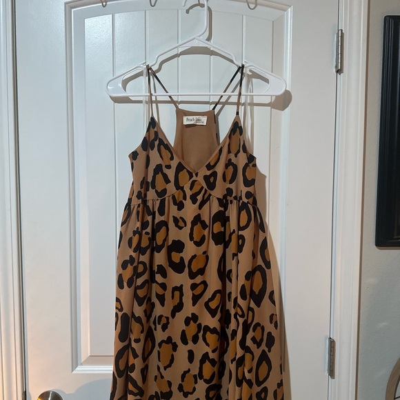 Peach Love California Tan Leopard Dress - Picture 1 of 3
